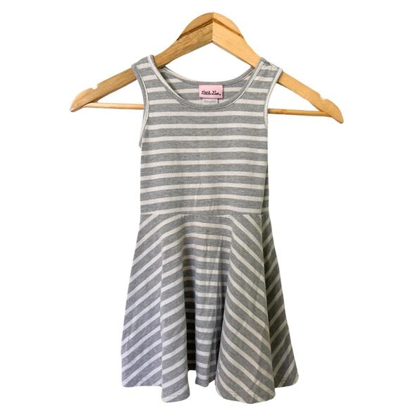 Little Lass Other - Little lass Girls Dress Sz5 Fit and Flare Gray and white